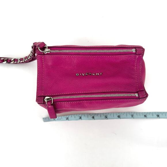 Givenchy Pandora Leather Wristlet Sugar Goatskin Fuchsia Hot Pink - Picture 13 of 15